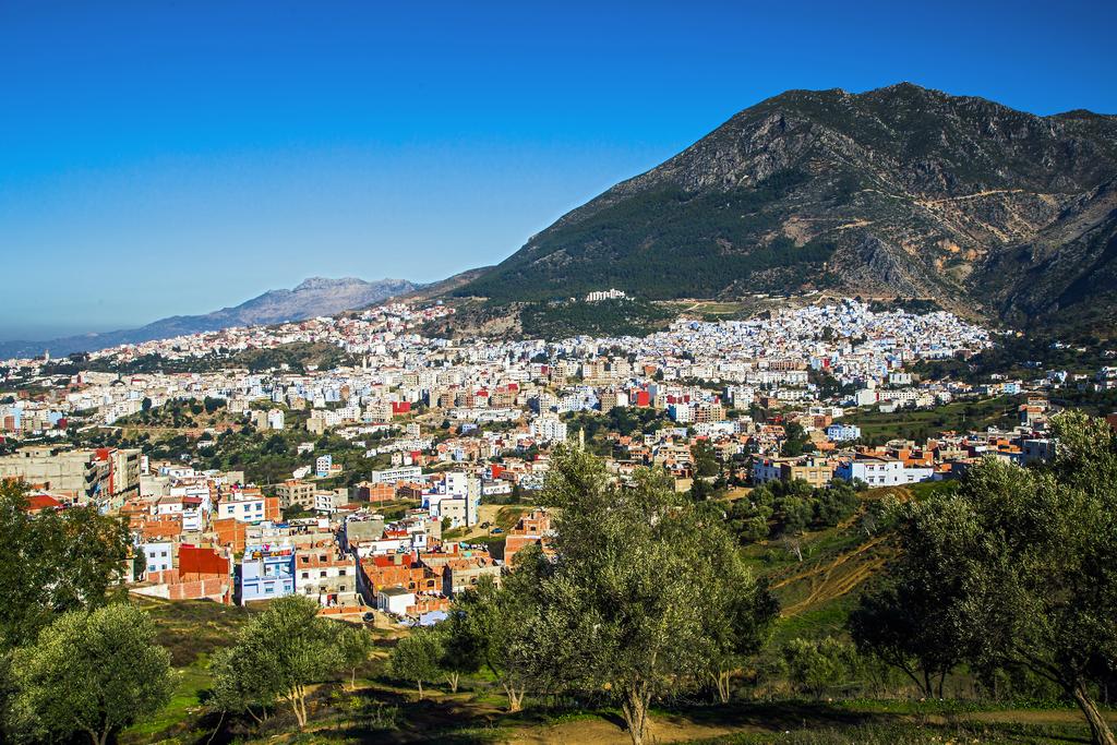 Wide Angle View Of Blue City Chefchaouen, Morocco